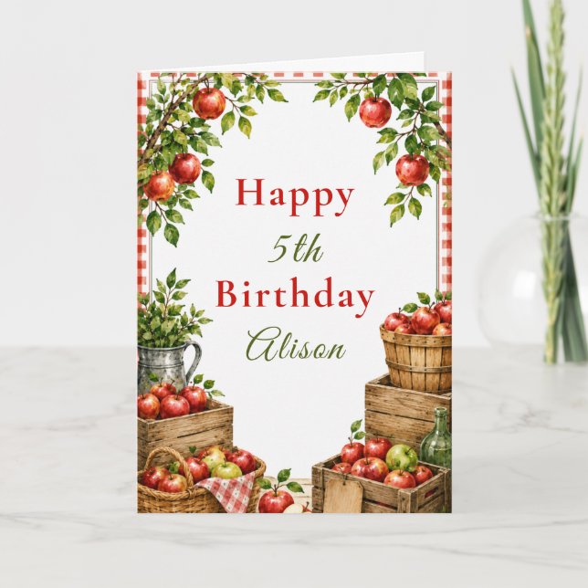 Tarjeta Cumpleaños en el manzano (Anverso)