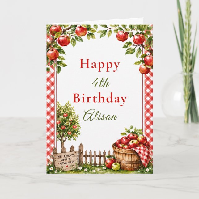 Tarjeta Cumpleaños en el manzano (Anverso)