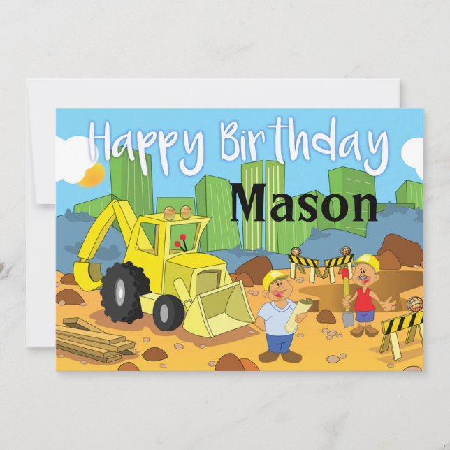 Tarjeta Cumpleaños en la Obra (Anverso)