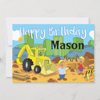 Tarjeta Cumpleaños en la Obra