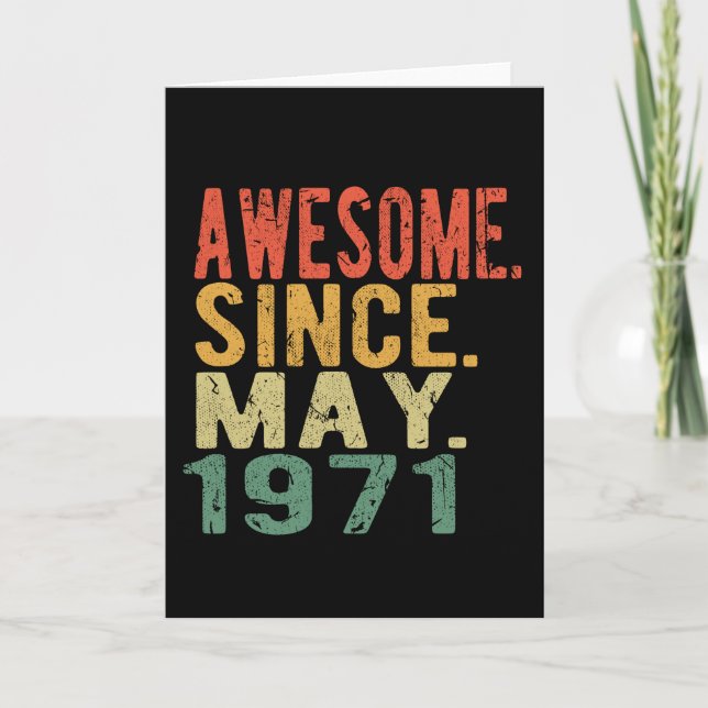 Tarjeta Cumpleaños en mayo asombroso desde 1971 (Anverso)