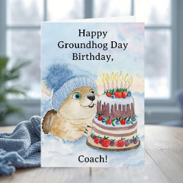 Tarjeta Cumpleaños Entrenador Feliz Día de la Marmota 
