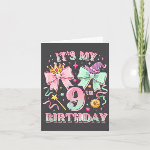 Tarjeta Cumpleaños Es Mi Cumpleaños Número 9 Princesas Mág