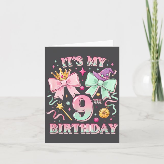 Tarjeta Cumpleaños Es Mi Cumpleaños Número 9 Princesas Mág (Anverso)