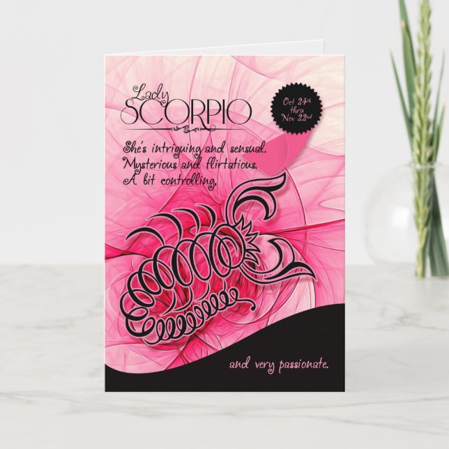 Tarjeta Cumpleaños Escorpio para su 24 oct y 22 de noviemb (Anverso)
