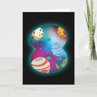 Tarjeta CUMPLEAÑOS ESPACIALES 8 Niño de 8 años