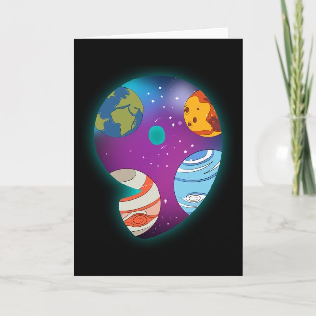 Tarjeta CUMPLEAÑOS ESPACIALES 9 Noveno niño de 9 años (Anverso)