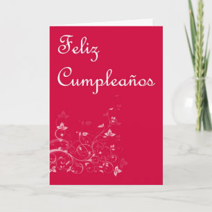 Tarjeta Cumpleaños español de Feliz Cumpleaños con floral