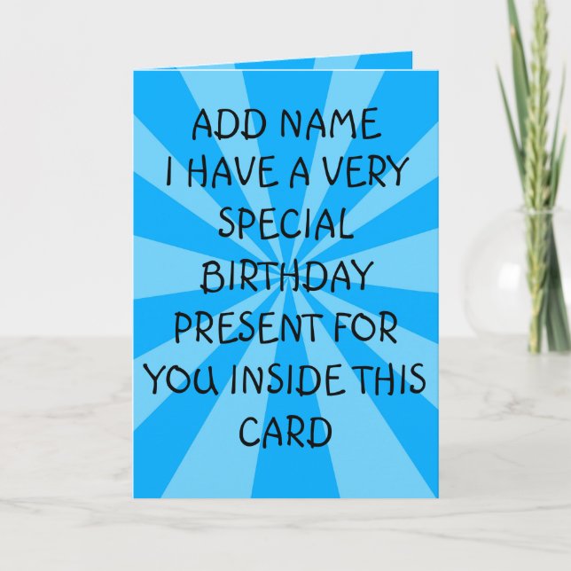 Tarjeta Cumpleaños especial presente (Anverso)