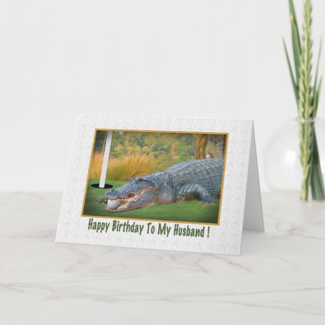 Tarjeta Cumpleaños, Esposo, Golf, Ligador (Anverso)
