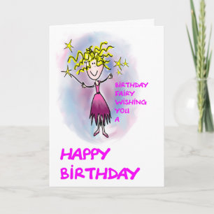 Tarjeta Cumpleaños Fairy deseándote un Feliz Cumpleaños