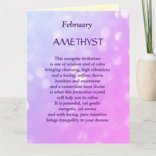 Tarjeta Cumpleaños Febrero Amethyst Greeting Amethyst Amet