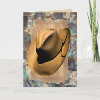 Tarjeta Cumpleaños ?felicitaciones? sombrero vaquero vaque
