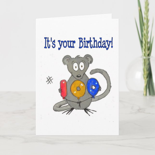 Tarjeta Cumpleaños feliz 100 del ratón (Anverso)