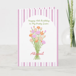 Tarjeta Cumpleaños Feliz 18 Pretty Wildflower para Hermana