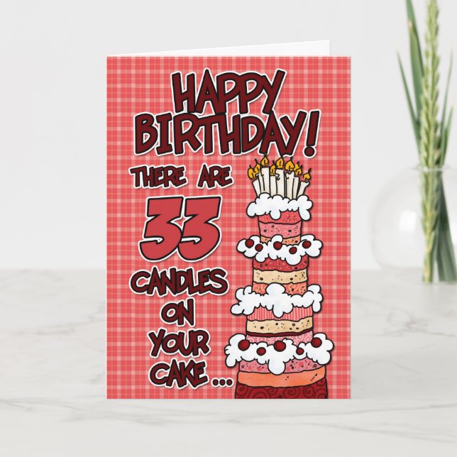 Tarjeta Cumpleaños feliz - 33 años (Anverso)
