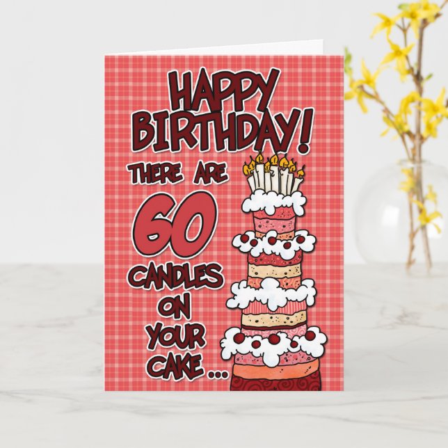 Feliz 60 cumpleaños globos de oro tarjeta de felicitación