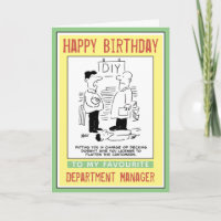 Cumpleaños feliz a un gerente de departamento.
