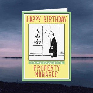 Tarjeta Cumpleaños feliz a un gerente de propiedades.