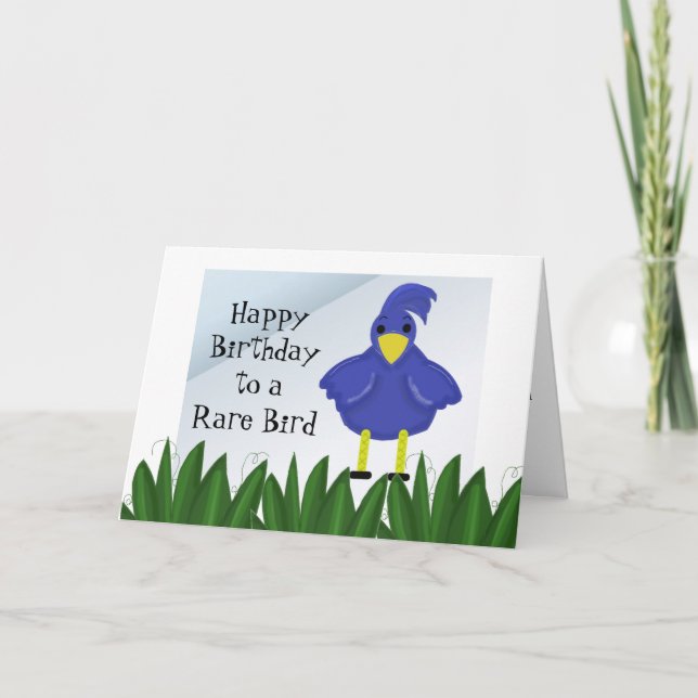 Tarjeta Cumpleaños feliz a un pájaro raro - Personalizado (Anverso)