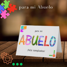 Tarjeta Cumpleaños Feliz Abuelo Letras magníficas Cumpleañ