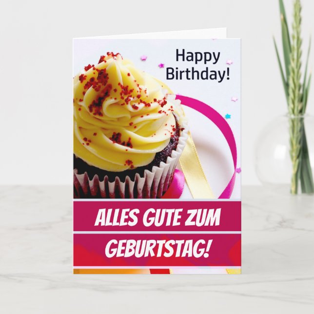 Tarjeta Cumpleaños Feliz Alemán / Alles Gute zum Geburtsta (Anverso)