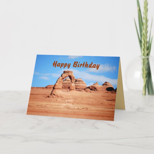 Tarjeta Cumpleaños Feliz, Arco Delicado, Parque Arches, Ut (Anverso)