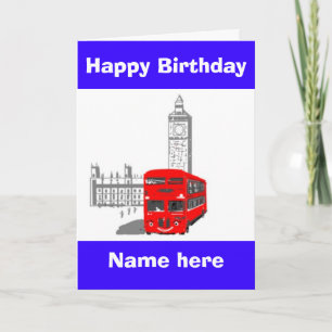 Tarjeta Cumpleaños feliz, Autobús Sonriente Londres agrega