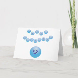 Tarjeta Cumpleaños feliz azul para niño de 9 años
