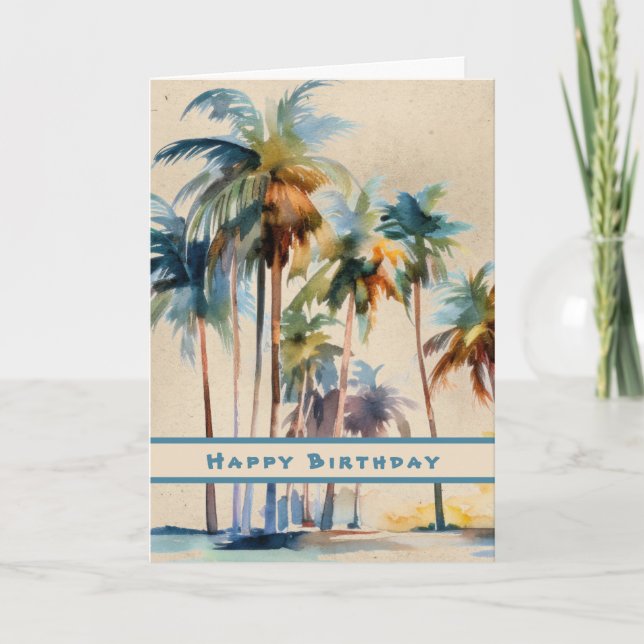 Tarjeta Cumpleaños Feliz Brisa de la Isla (Anverso)