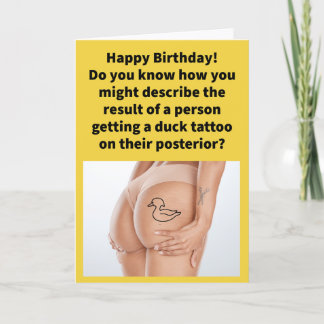 Tarjeta Cumpleaños Feliz Bromas Chistes Trasero Graznido D