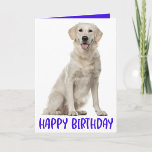 Tarjeta Cumpleaños Feliz Cachorro de Perro Retriever Dorad