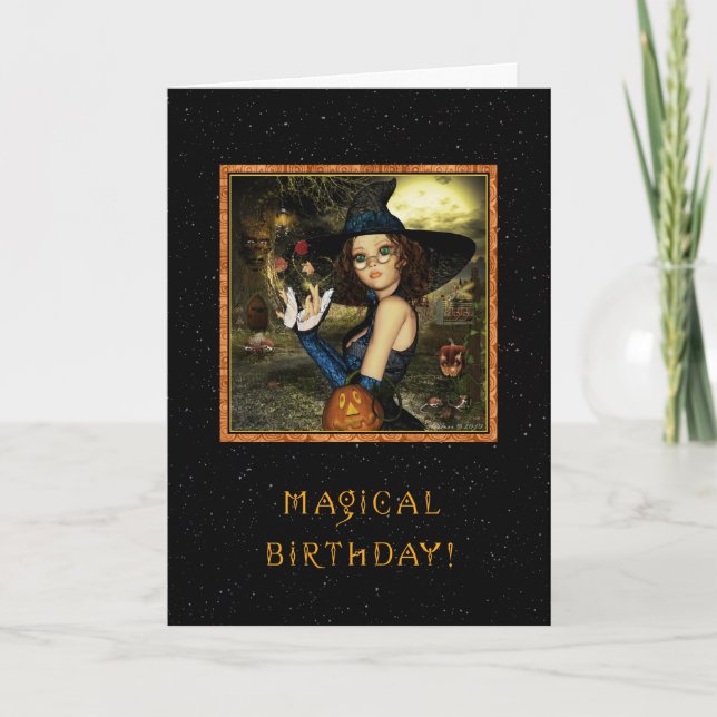 Tarjeta Cumpleaños feliz - Cielo Estrella de Brujas (Anverso)