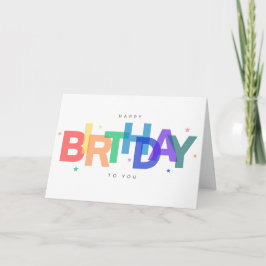 Tarjeta Cumpleaños Feliz Colorido