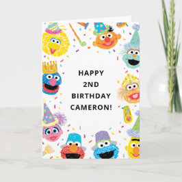 Tarjeta Cumpleaños Feliz con Confeti de Sesame Street