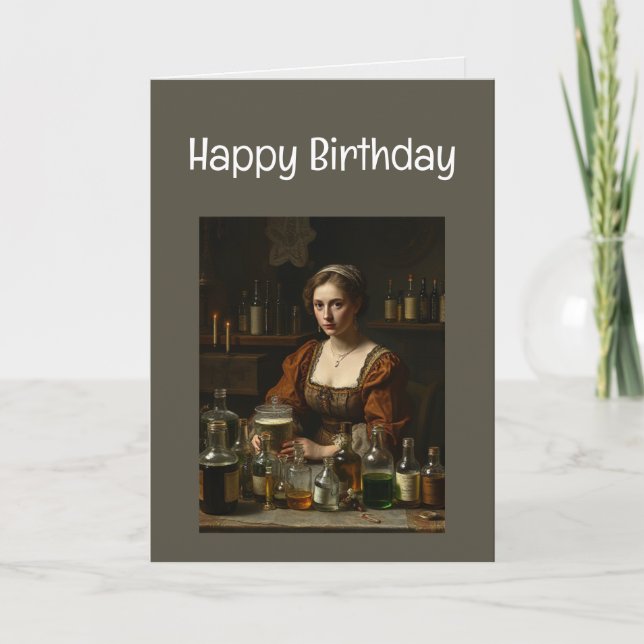 Tarjeta Cumpleaños feliz con medicinas de más edad (Anverso)