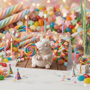Tarjeta Cumpleaños Feliz Conejillo de Indias Malvavisco Ca