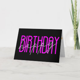 Tarjeta cumpleaños feliz contemporáneo en negro