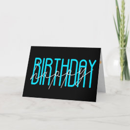 Tarjeta cumpleaños feliz contemporáneo en negro
