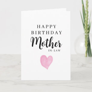 Tarjeta Cumpleaños Feliz Corazón Rosa Suegra