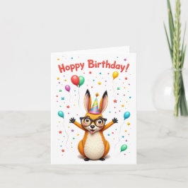 Tarjeta "¡Cumpleaños feliz!" Cute Kangaroo Birthday Card c