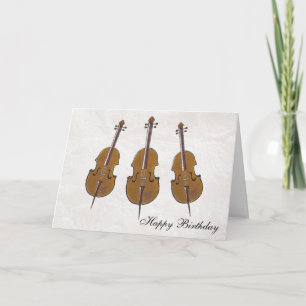 Tarjeta cumpleaños feliz de cello
