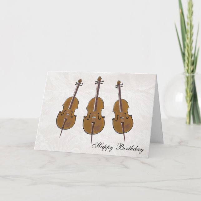 Tarjeta cumpleaños feliz de cello (Anverso)