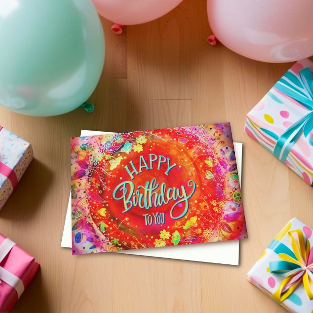 Tarjeta Cumpleaños Feliz de Floral Roja bonito (Subido por el creador)