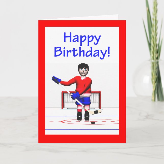 Tarjeta Cumpleaños feliz de hockey (Anverso)