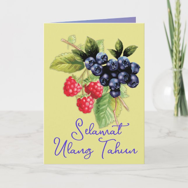 Tarjeta Cumpleaños feliz de Indonesia Selamat Ulang Tahun (Anverso)