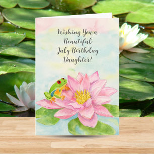 Tarjeta Cumpleaños feliz de julio para hija con lirio de a