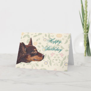 Tarjeta Cumpleaños feliz de Kelpie de Australia Roja