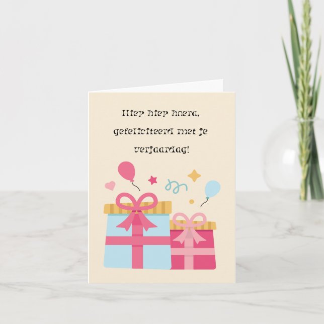 Tarjeta Cumpleaños feliz de los holandeses (Anverso)