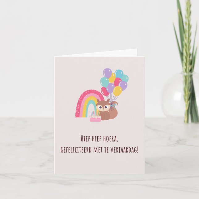 Tarjeta Cumpleaños feliz de los holandeses (Anverso)